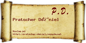 Pratscher Dániel névjegykártya